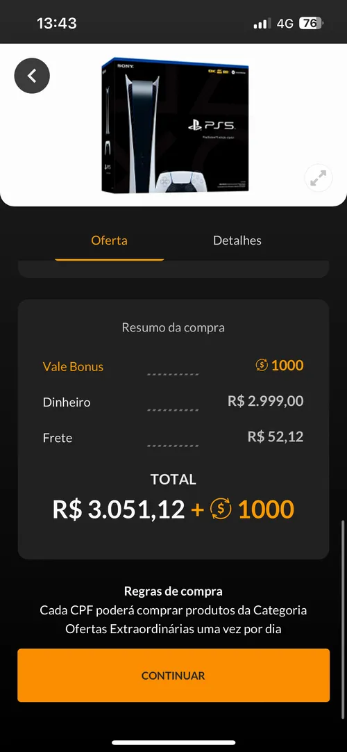 Imagem na descrição da promoção