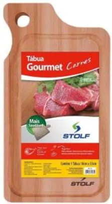 Tabua Gourmet Carnes 18 x 33 cm, Stolf, Natural | R$16