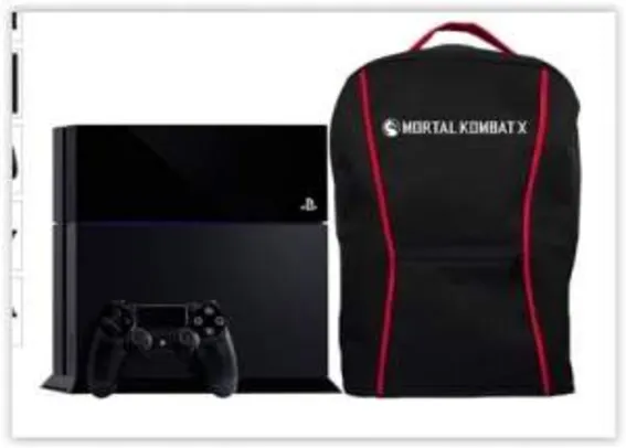 [Submarino]Console PS4 500GB + Mochila Mortal Kombat X + 1 Controle Dualshock 4 (Fabricado no Brasil com 1 ano de garantia) - Sony  por R$ 1710