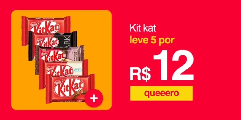 [AME SC R$ 8,99 / APPLXXX R$ 3,99] 5 Kitkat