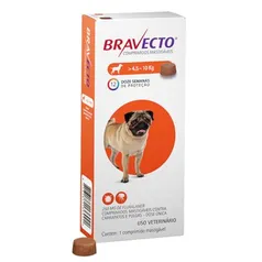 Anti Pulgas e Carrapatos Bravecto para Cães de 4,5 a 10 kg - 250 mg