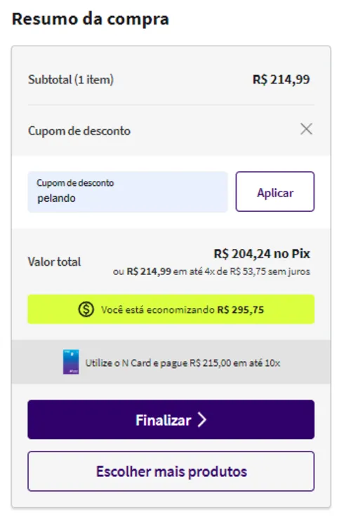 Imagem na descrição da promoção