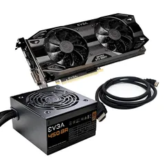 KIT Placa de Vídeo EVGA NVIDIA GeForce GTX 1660 Ti XC Ultra Black Gaming + Fonte EVGA 450W, 80 Plus Bronze + Cabo Husky, Preto, HDMI 2.1, 1,5M