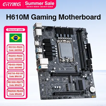 [No Brasil] ERYING Placa Mãe H610M, LGA1700