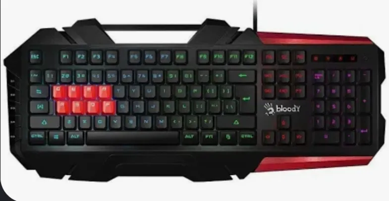 Teclado Gamer Opto-Mecanico RGB Switch LK-Optical  (nas teclas vermelhas só) B3590R Bloody Optico  