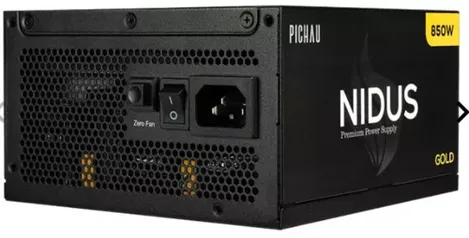 FONTE PICHAU NIDUS, 850W, PCIE 5.0, FULL MODULAR, 80 PLUS GOLD