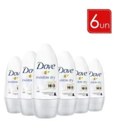 [Lojas REDE] Desodorante Roll On Dove Invisible Dry 50ml - Leve 6 Pague 3 - por R$30