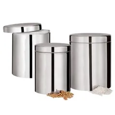 Porta Mantimentos Euro IN5224 em Inox – 3 Peças - R$64