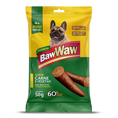 [PRIME + RECORRÊNCIA] Bifinho Baw Waw para cães pequeno porte Carne e Vegetais 50g | R$ 0,84