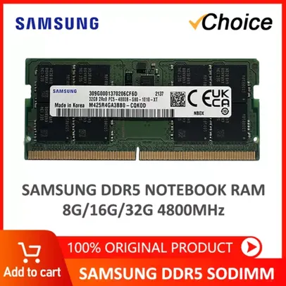 [PRIMEIRA COMPRA] Memória RAM DDR5 4800mhz Samsung 