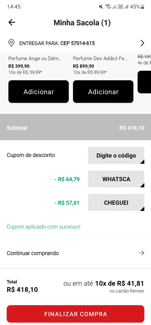 Imagem na descrição da promoção