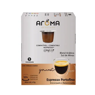 [LEVE 10]Aroma Selezione Cápsulas de Café Espresso Portofino Aroma,