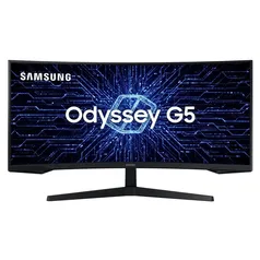 Monitor Gamer Samsung Odyssey G5 34&quot; UWQHD, Tela Curva Ultrawide, Painel VA, 165Hz, 1ms, HDR10, HDMI, DP, FreeSync Premium