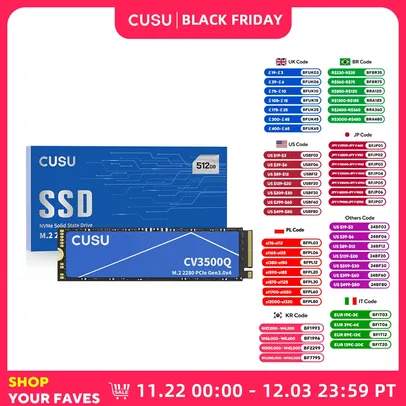 [Taxa Inclusa] SSD 512GB M2 NVME CUSU 