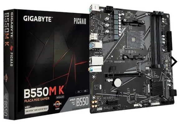 PLACA MAE GIGABYTE B550M K, DDR4, SOCKET AMD AM4, M-ATX, CHIPSET AMD B550, B550M-K