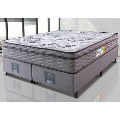 Foto do produto Cama Box Queen Colchão Ortopédico + Box 158x198x67 One Face Espuma D45 Cinza