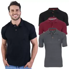 Kit Polo Masculina Tradicional Básica Envoy Manga Curta 3 Peças - Camisas Pólo Masculinas - Magazine Luiza