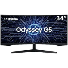 Monitor Gamer Curvo Samsung Odyssey 34", WQHD, 165Hz, 1ms | R$4.049