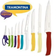 [Ricardo Eletro] Conjunto de Facas 10 peças de Aço Inox Cabos Coloridos Tramontina por R$ 36