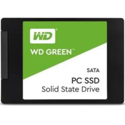 SSD WD Green, 480GB, SATA, Leitura 545MB/s, Gravação 430MB/s - R$375