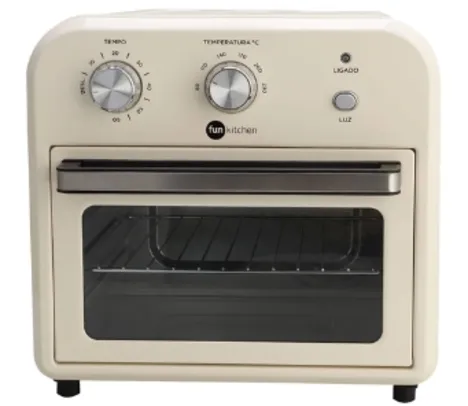 [AME SC R$ 175] Forno e Fritadeira sem Óleo Fun Kitchen 10L Creme - 127v