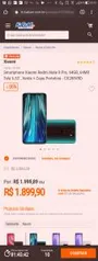 Smartphone Xiaomi Redmi Note 8 Pro, 64GB Verde + Capa Protetora | R$ 1.900