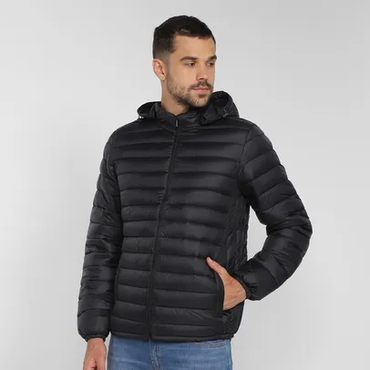 Jaqueta Puffer Daytan Forrada Capuz Removível Masculina