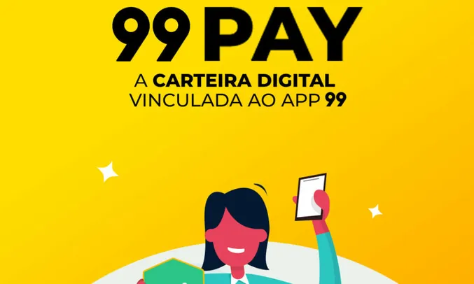 Carregue pelos menos R$20,00 no 99Pay e ganhe R$10,00 de bônus para usar como quiser