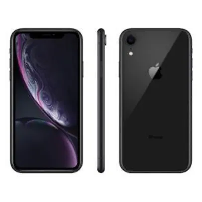 iPhone XR Apple Preto 128GB, Tela Retina LCD de 6,1”, iOS 12, Câmera Traseira 12MP, Resistente à Água e Reconhecimento Facial