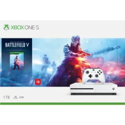 Xbox One S 1TB + Controle + Battlefield V (AME R$1199)