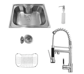 Kit Cuba Pia Gourmet Luxo Prizi Aço Inox 304 SB6042 + Torneira Gourmet