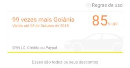 [99 Pop] Cupom de 85% Off em Goiânia