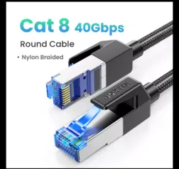 Cabo ethernet ugreen cat8 40gbps 2000mhz, nylon, 2 metros, ps 4 roteador rj45