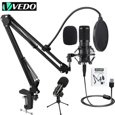 [NOVOS USUÁRIOS] Kit Microfone VEDO BM800 | R$97