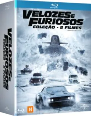 Blu-Ray Coleção Velozes e Furiosos - 8 Discos - R$142,41