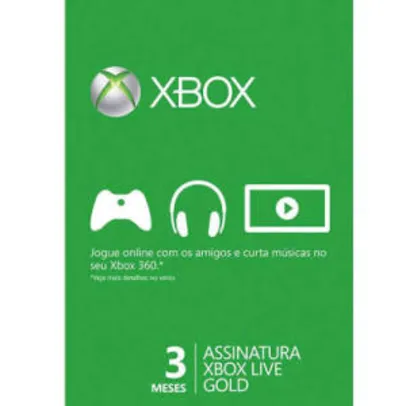 Xbox live Gold 3 meses