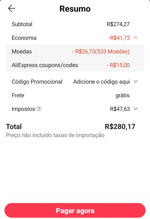 Imagem na descrição da promoção