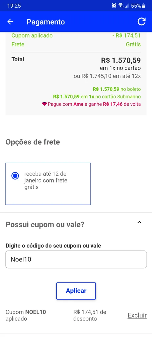 Imagem na descrição da promoção