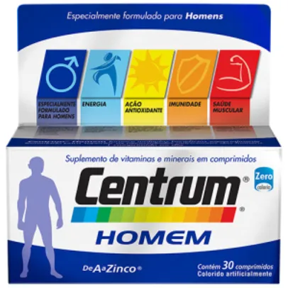 CENTRUM HOMEM COM 30 COMPRIMIDOS por R$ 33