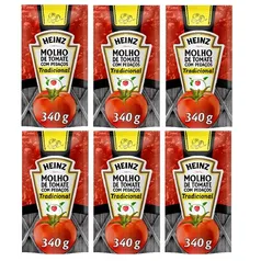 Kit 6 Molhos de Tomate Heinz Tradicional 340g