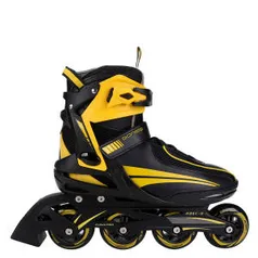 Patins Gonew Fitness Flexx Pro In line ABEC 9 Base de Alumínio - Preto e Amarelo | R$165