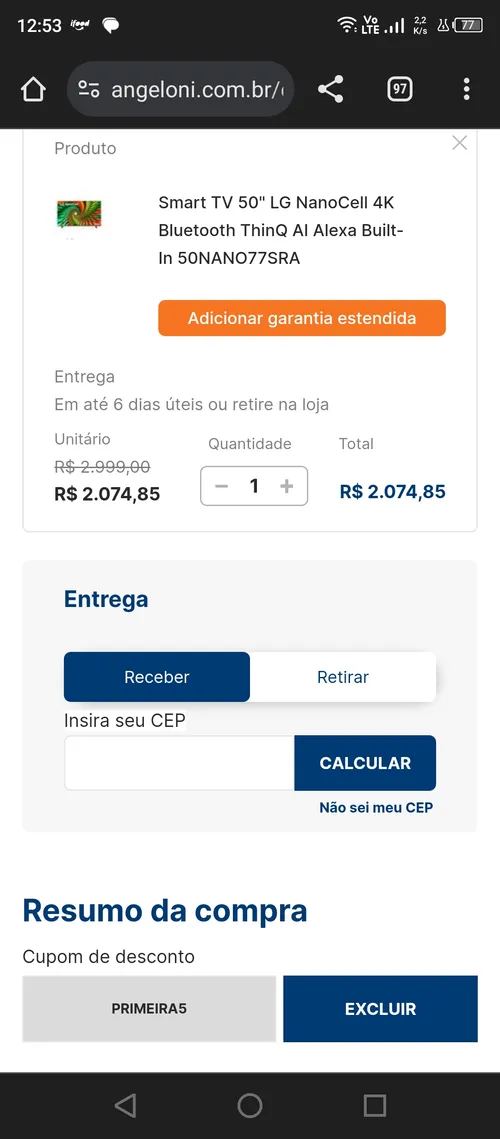 Imagem na descrição da promoção