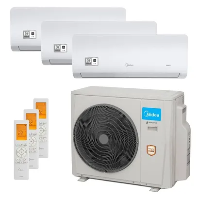 Foto do produto Ar Condicionado Multi-Split Midea Inverter 27.000 BTU/h (2x 9.000 e 1x 12.000) Quente/Frio 220V