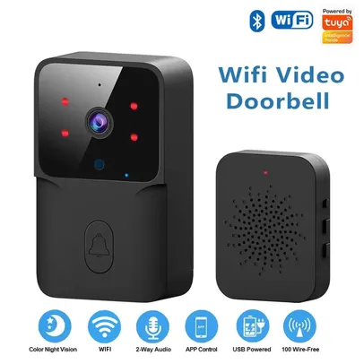 [tx incl.] Campainha sem fio Tuya-WiFi para casa, DC, AC, alimentado por bateria, câmera, sino com Alexa, Google - AliExpress 