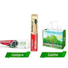 Kit Creme Dental Colgate + Escova Dental Bamboo + Sacola Ecológica R$28 Frete grátis