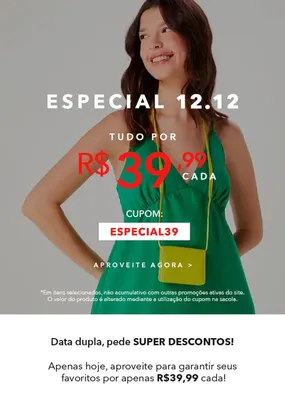 Diversos itens na Hering Outlet por  R$39,99 cada