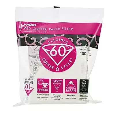 Filtro para Coador de Café Hario V60, Tamanho 01, Pacote com 100