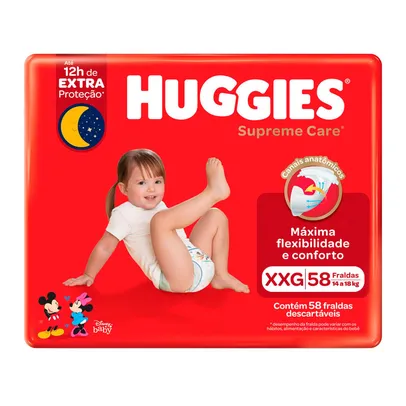 Fralda Huggies Supreme Care Tamanho XXG 58 Fraldas Descartáveis