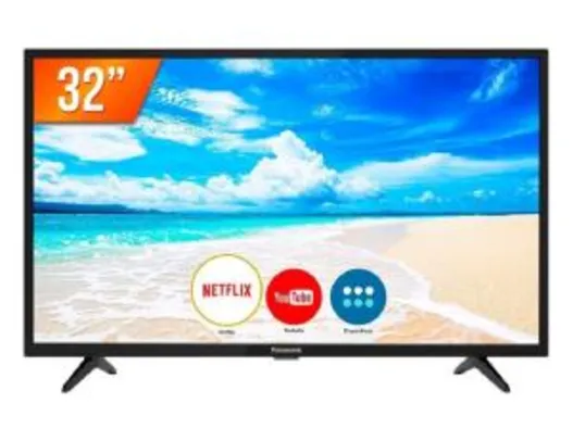 Smart TV LED 32" Panasonic TC-32FS500B HD com Wi-Fi, 2 USB, 2 HDMI e 60Hz | R$1.019