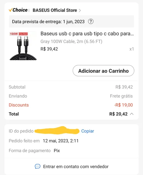 Imagem na descrição da promoção